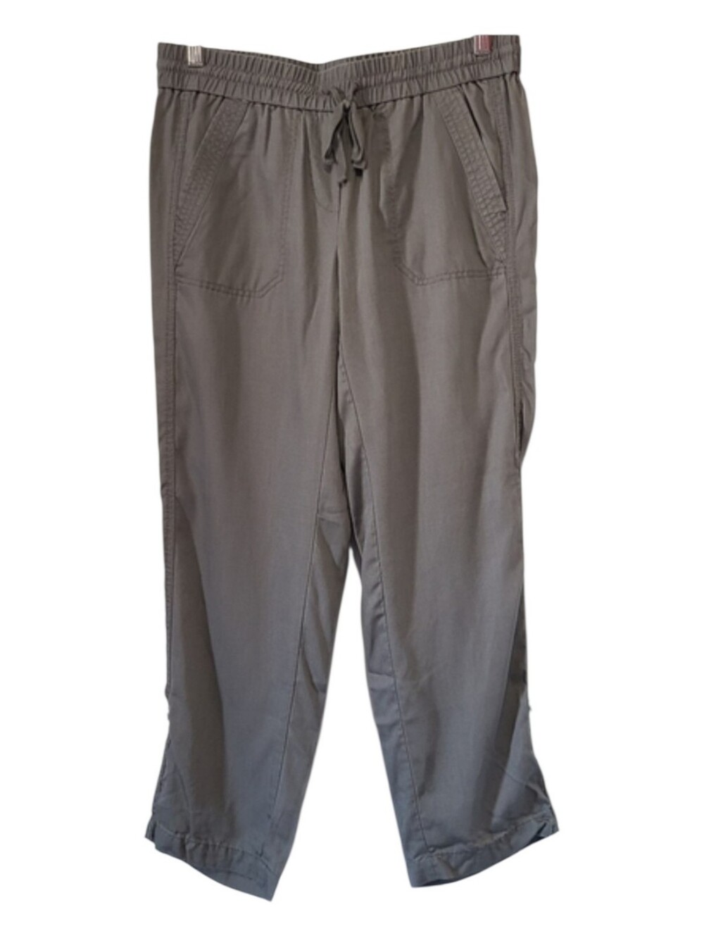 LOFT Lounge Gray 100% Lyocell Convertible Hem Relaxed Fit Pants Size S